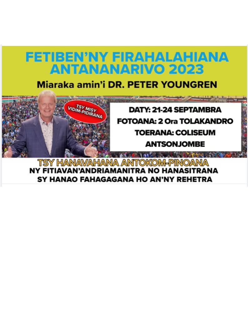 Festival de la Fraternité d'Antananarivo 2023 avec le Dr. Peter Youngren